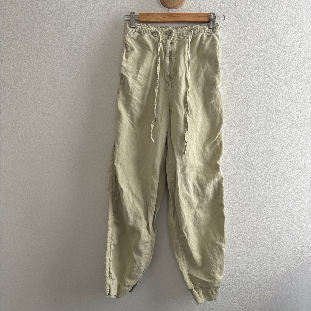 Zara Linen Blend Casual Relaxed Pants